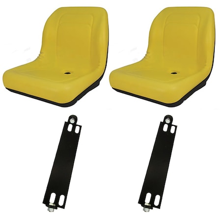 Aic Replacement Parts 2 Yellow HIGH BACK SEAT w/ Pivot Rod Bracket Fits John Deere Fits Gator CS CX LGT100YL-Brackets